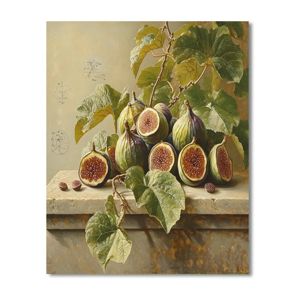Leonardo Da Vinci Inspired Orchard Still Life Without Objects Painting by numbers kit