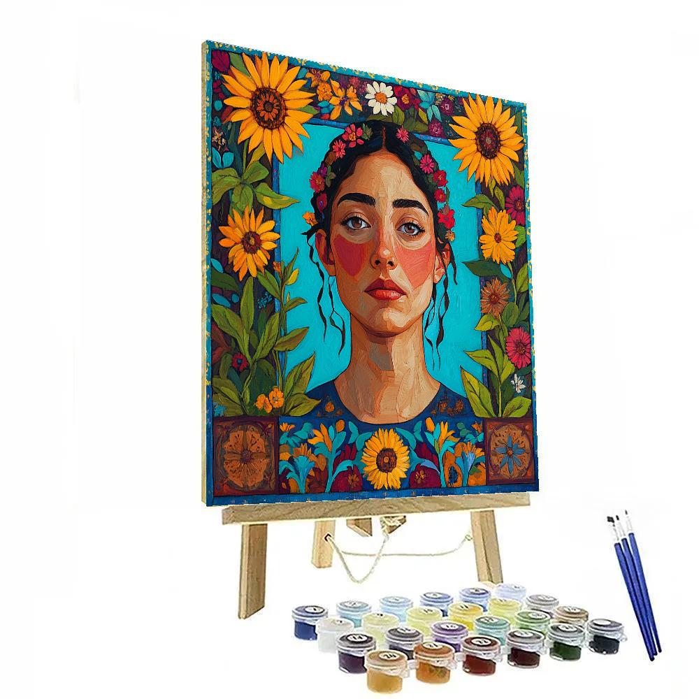 Frida Kahlo Inspired Self Reverie DIY paint by numbers