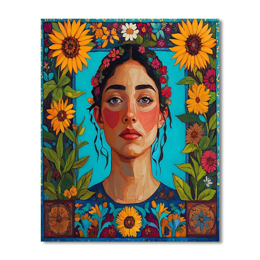 Frida Kahlo Inspired Self Reverie DIY paint by numbers