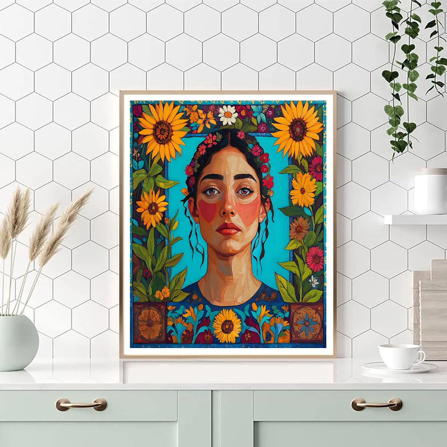 Frida Kahlo Inspired Self Reverie DIY paint by numbers