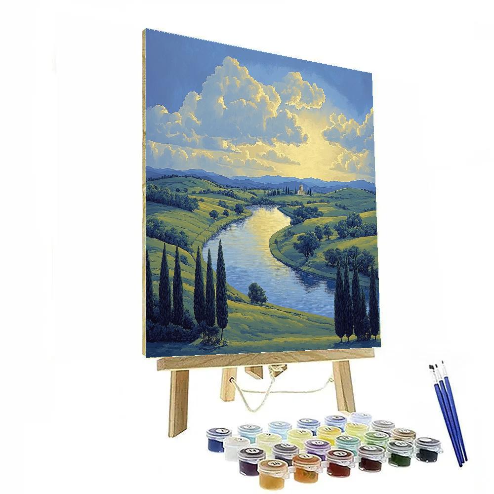 Raphael Inspired Celestial River Valley Perspective paint by color