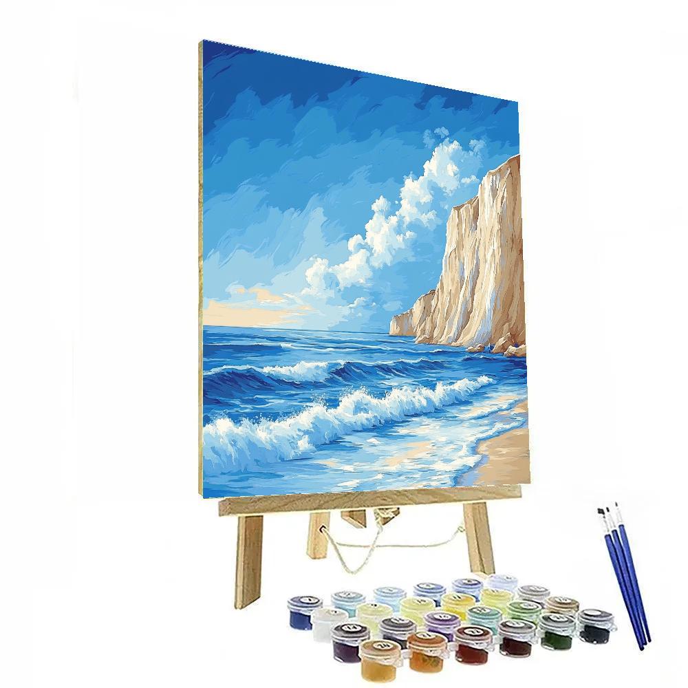 Claude Monet Inspired Sea Cliffs Morning Shine paint by color