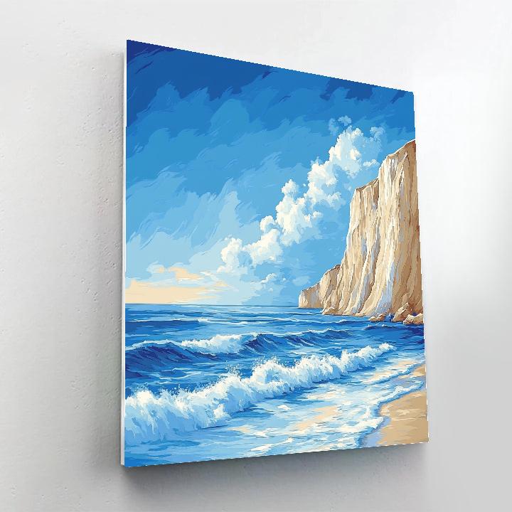 Claude Monet Inspired Sea Cliffs Morning Shine paint by color