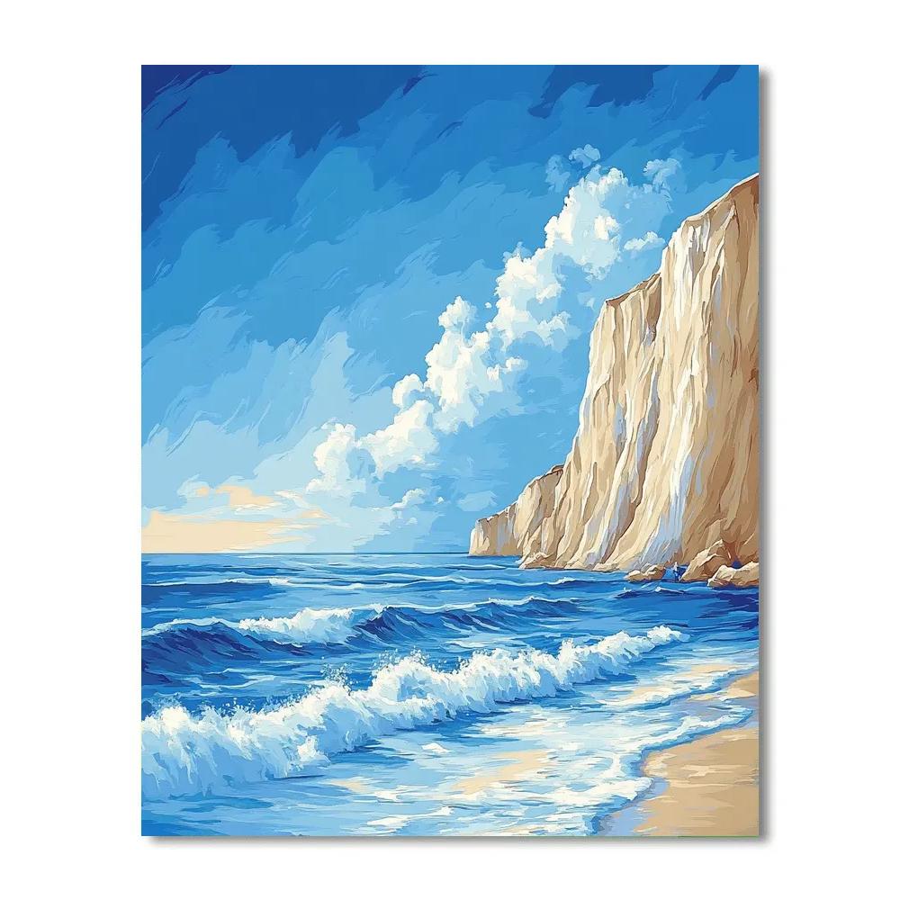 Claude Monet Inspired Sea Cliffs Morning Shine paint by color
