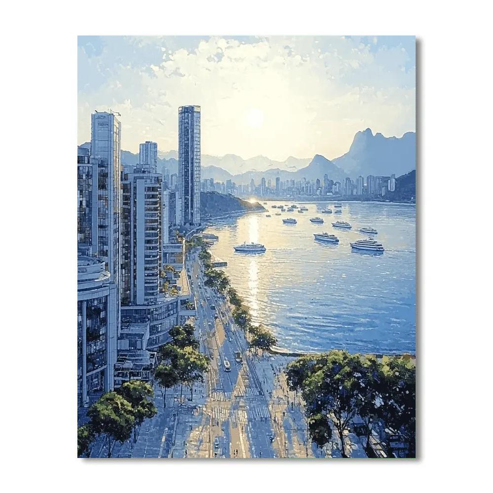 Guanabara Bay View Rio Centro Rio De Janeiro Brazil Paint by numbers kits