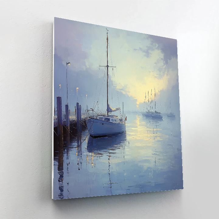 Claude Monet Inspired Foggy Harbor Number painting