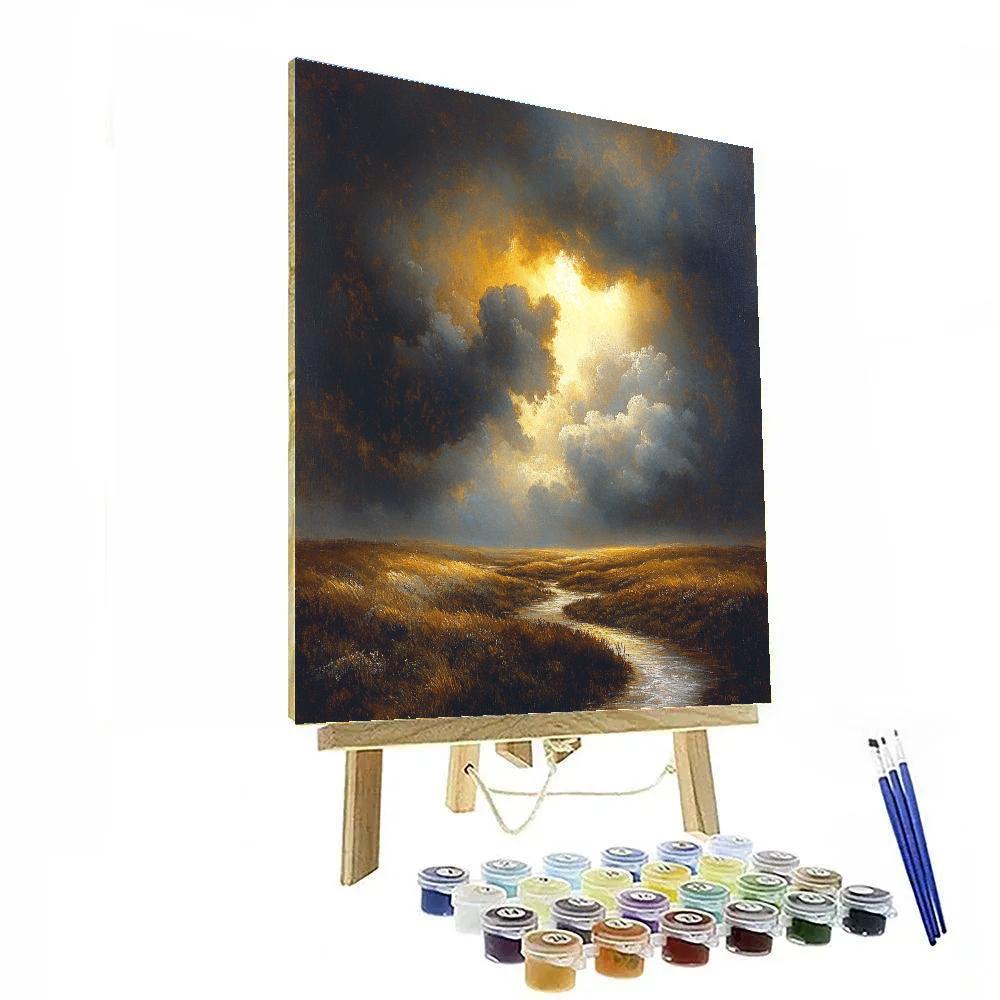 Rembrandt Inspired Thunderhead Break Over Peat Moor Numbered painting kits