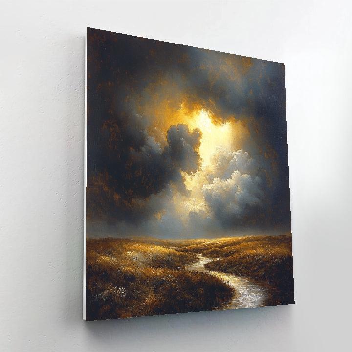 Rembrandt Inspired Thunderhead Break Over Peat Moor Numbered painting kits