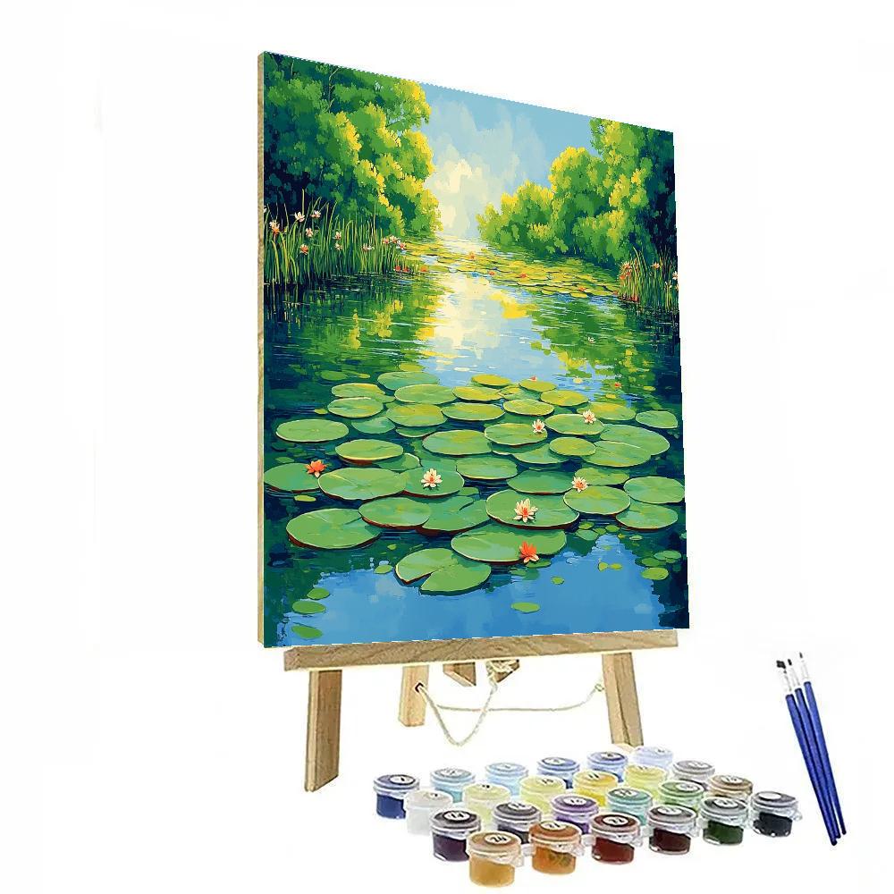 Claude Monet Inspired Pond Lilies Summer Noon Paint by numbers kits