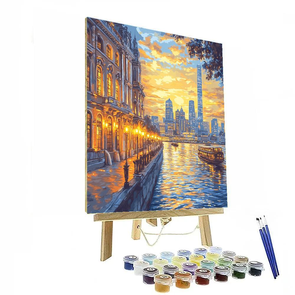 The Bund Riverside Shanghai China paint by color