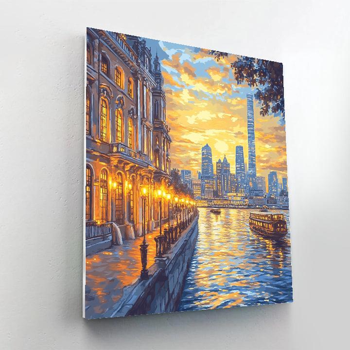 The Bund Riverside Shanghai China paint by color