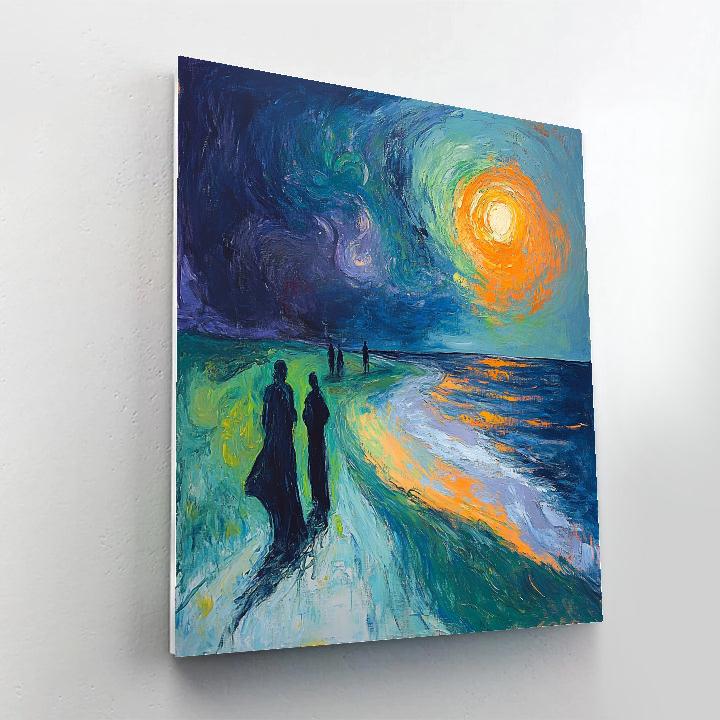 Edvard Munch Inspired Stormy Coast painting number kit