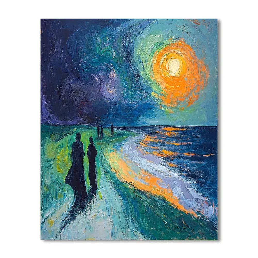 Edvard Munch Inspired Stormy Coast painting number kit