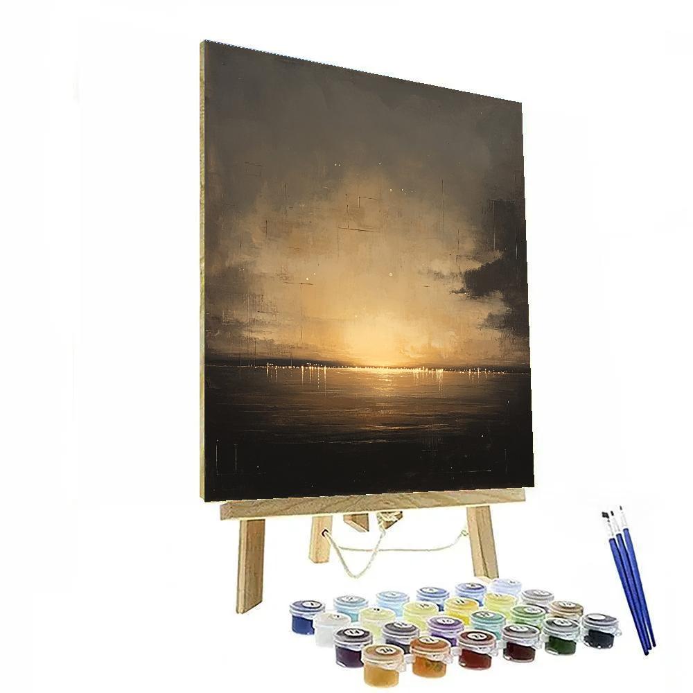 Leonardo Da Vinci Inspired Silent Citylights Atmosphere paint by numbers