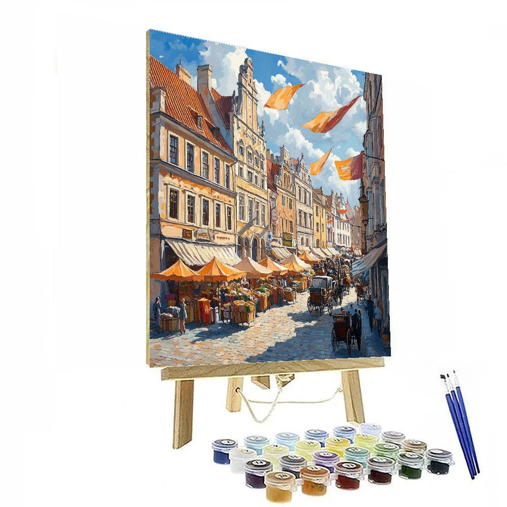 Old Town Square Panoramic Krakow Poland Paint by numbers art