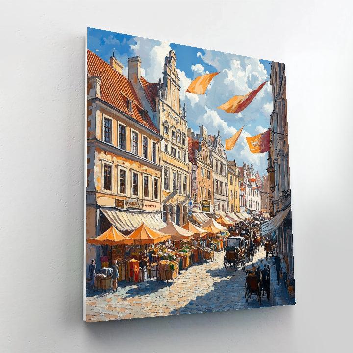 Old Town Square Panoramic Krakow Poland Paint by numbers art