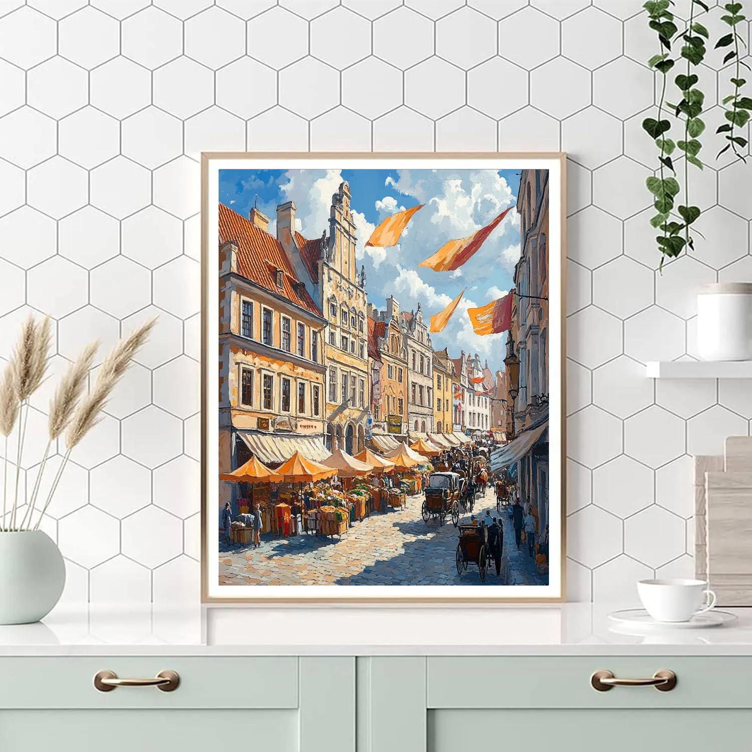 Old Town Square Panoramic Krakow Poland Paint by numbers art
