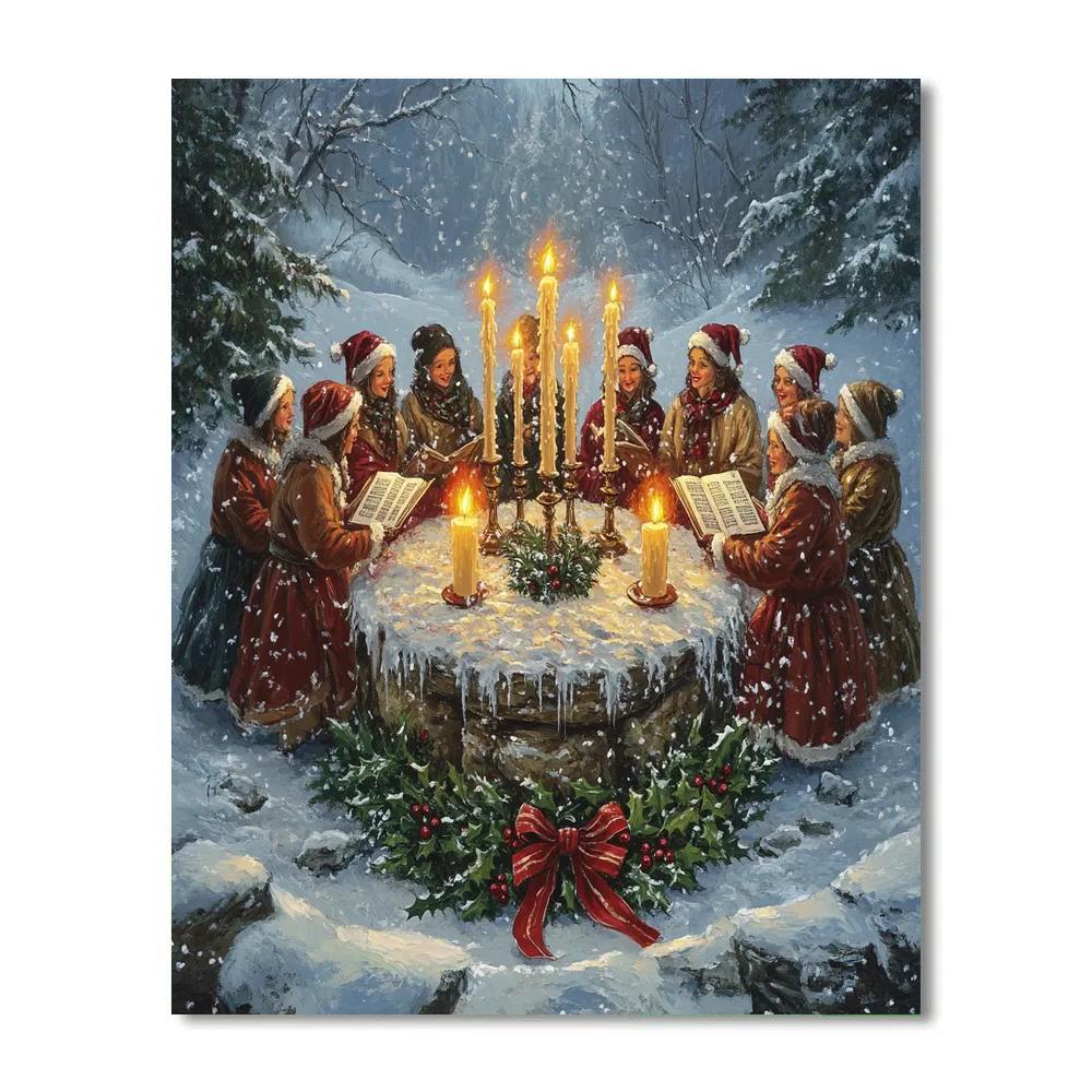 Candle Circle Carol Number painting