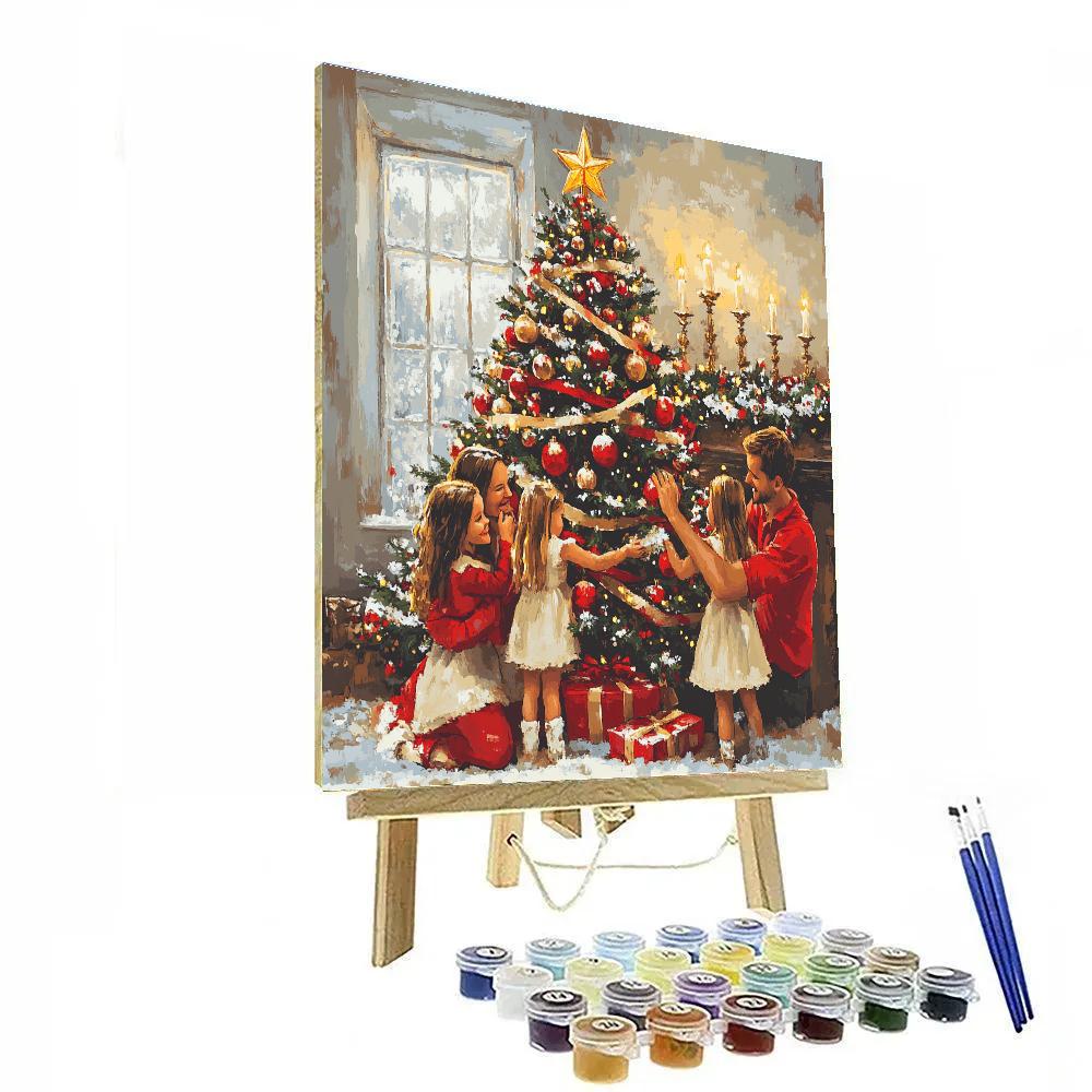 Ribboned Tree Trimmers Number painting