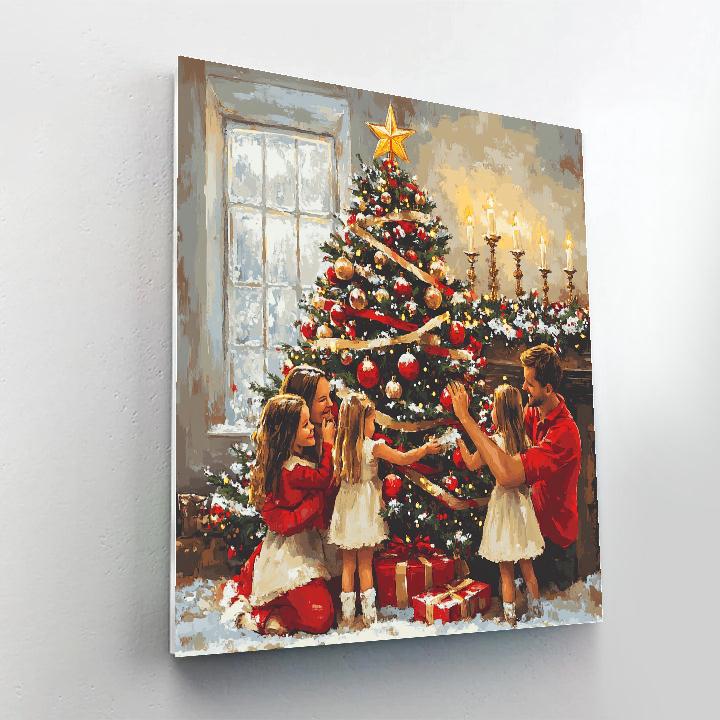 Ribboned Tree Trimmers Number painting