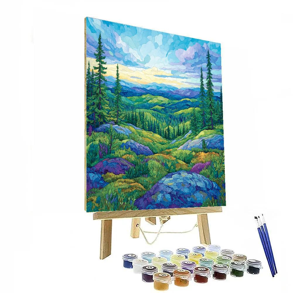 J. E. H. MacDonald Inspired Algoma Ridge After Rain Number painting