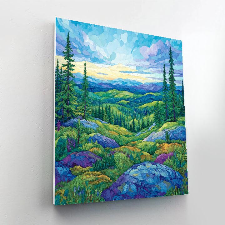 J. E. H. MacDonald Inspired Algoma Ridge After Rain Number painting