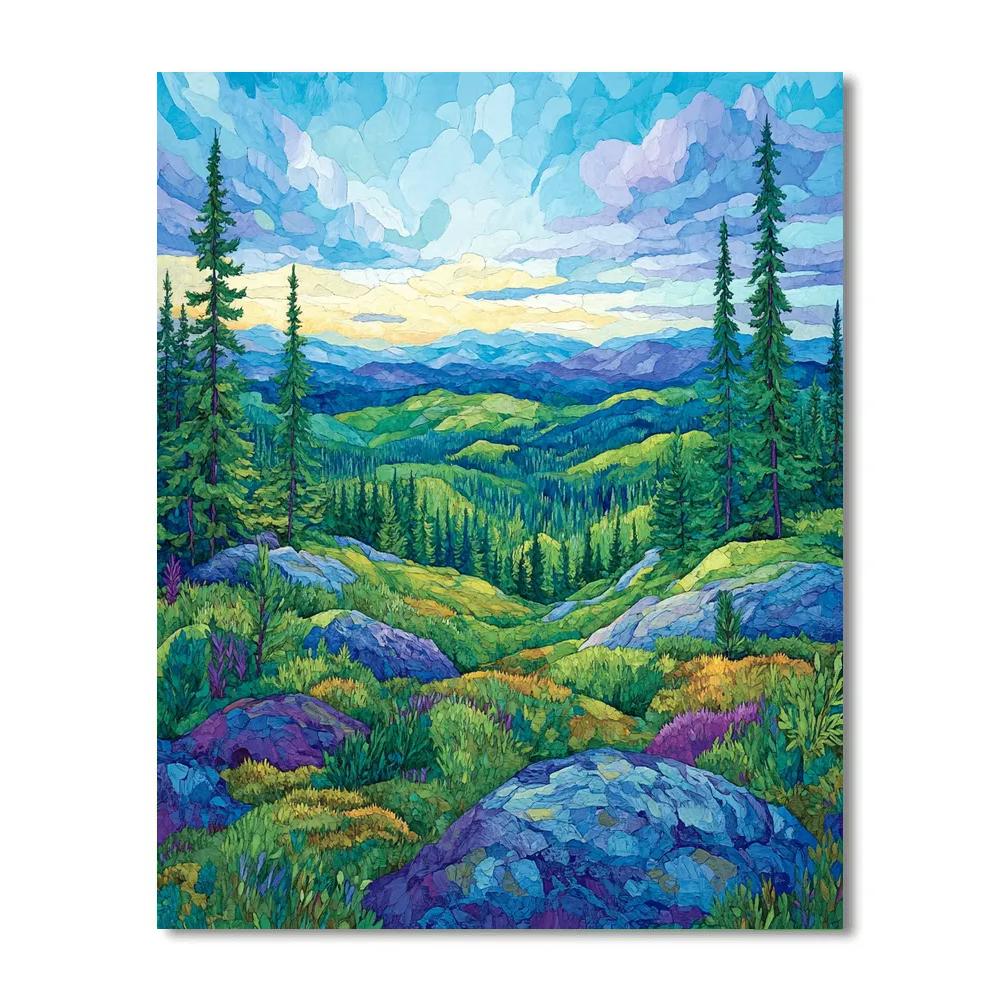 J. E. H. MacDonald Inspired Algoma Ridge After Rain Number painting