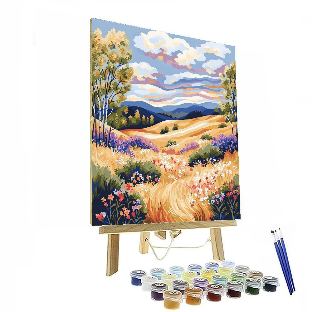 J. E. H. MacDonald Inspired Wildflower Meadow And Singing Clouds paint by number