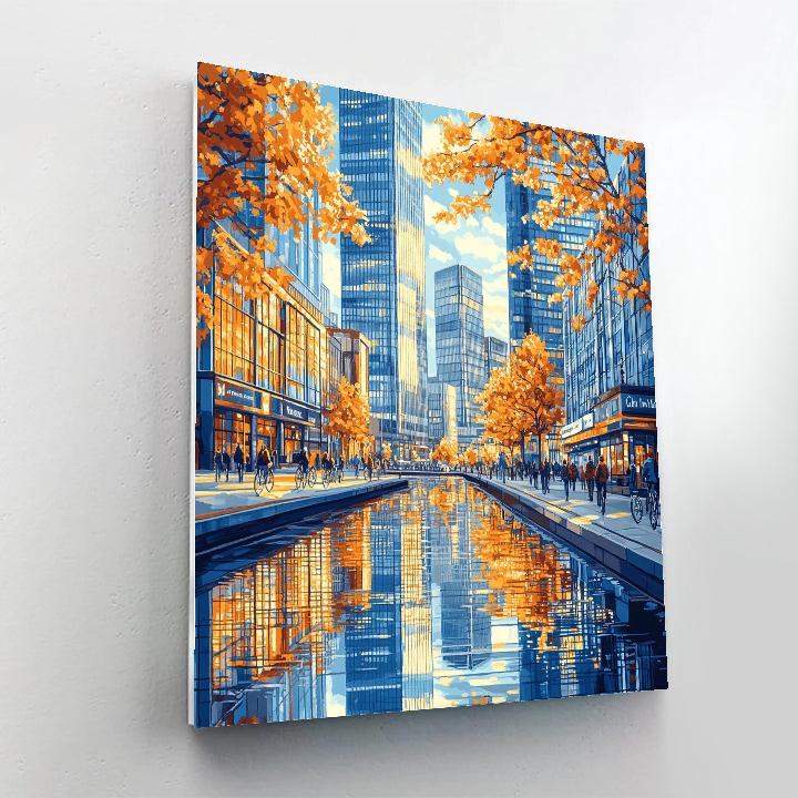 Canary Wharf Reflections London United Kingdom paint by color