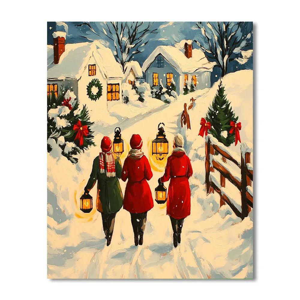 Lanterns And Holly Laughter paint by numbers