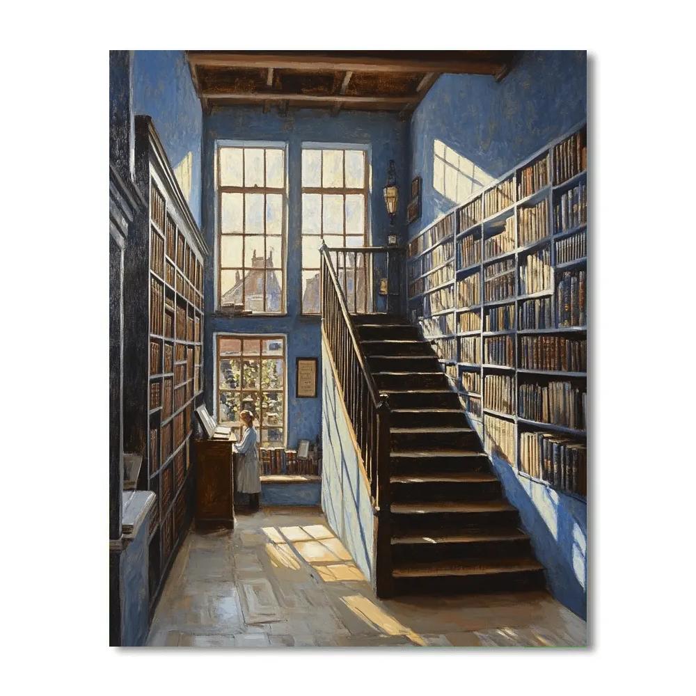 Vermeer Inspired Quiet Library paint by color