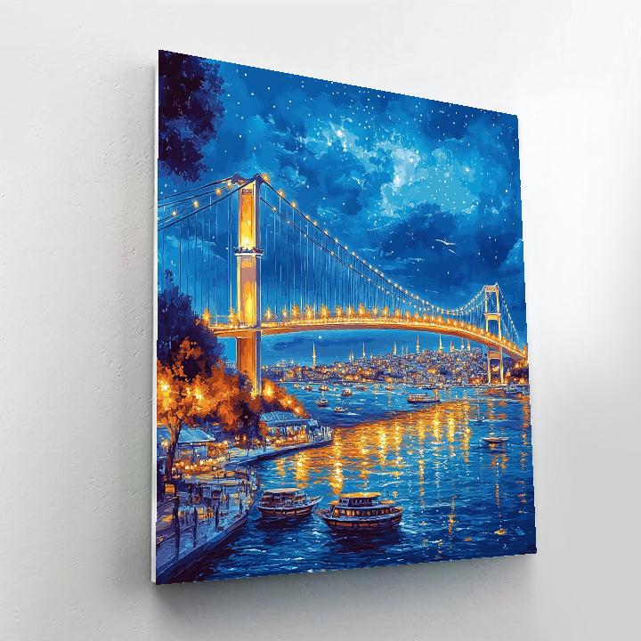 Bosphorus Bridge Night View Istanbul Turkey Numbered painting kits