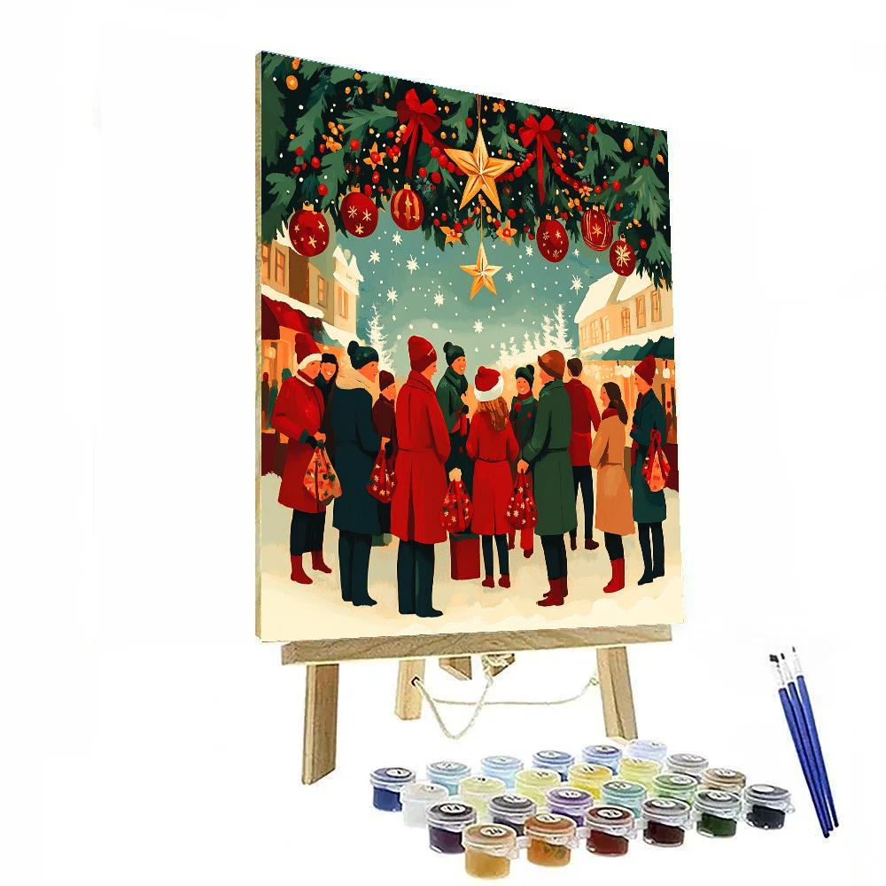 Star Garland Gathering DIY paint by numbers