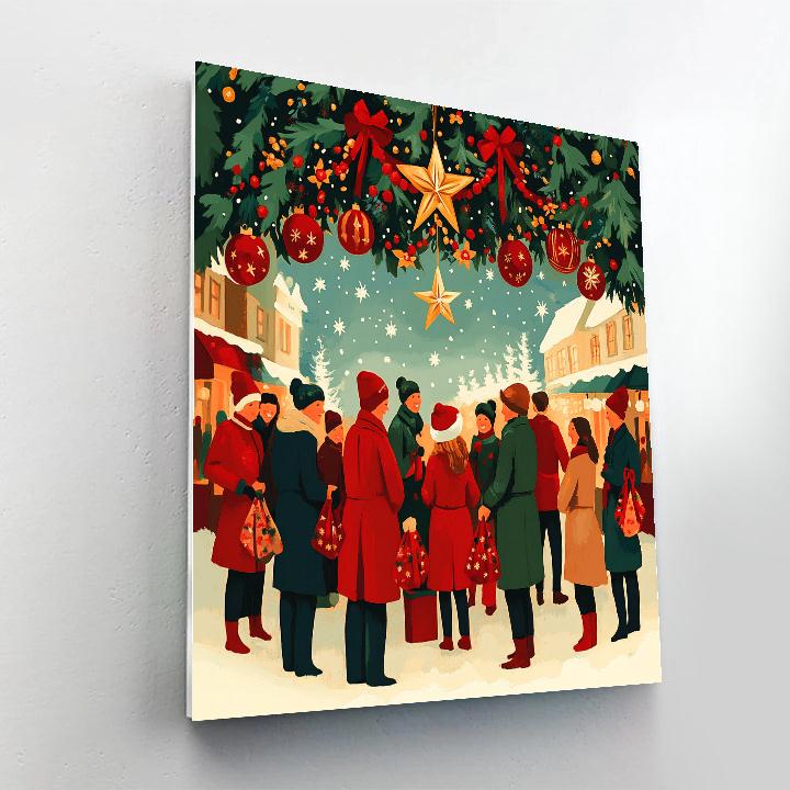 Star Garland Gathering DIY paint by numbers