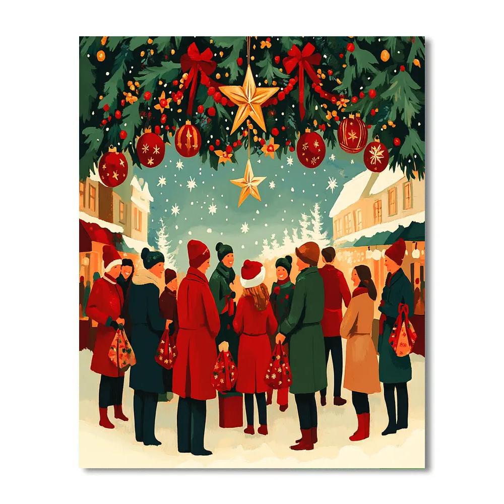 Star Garland Gathering DIY paint by numbers