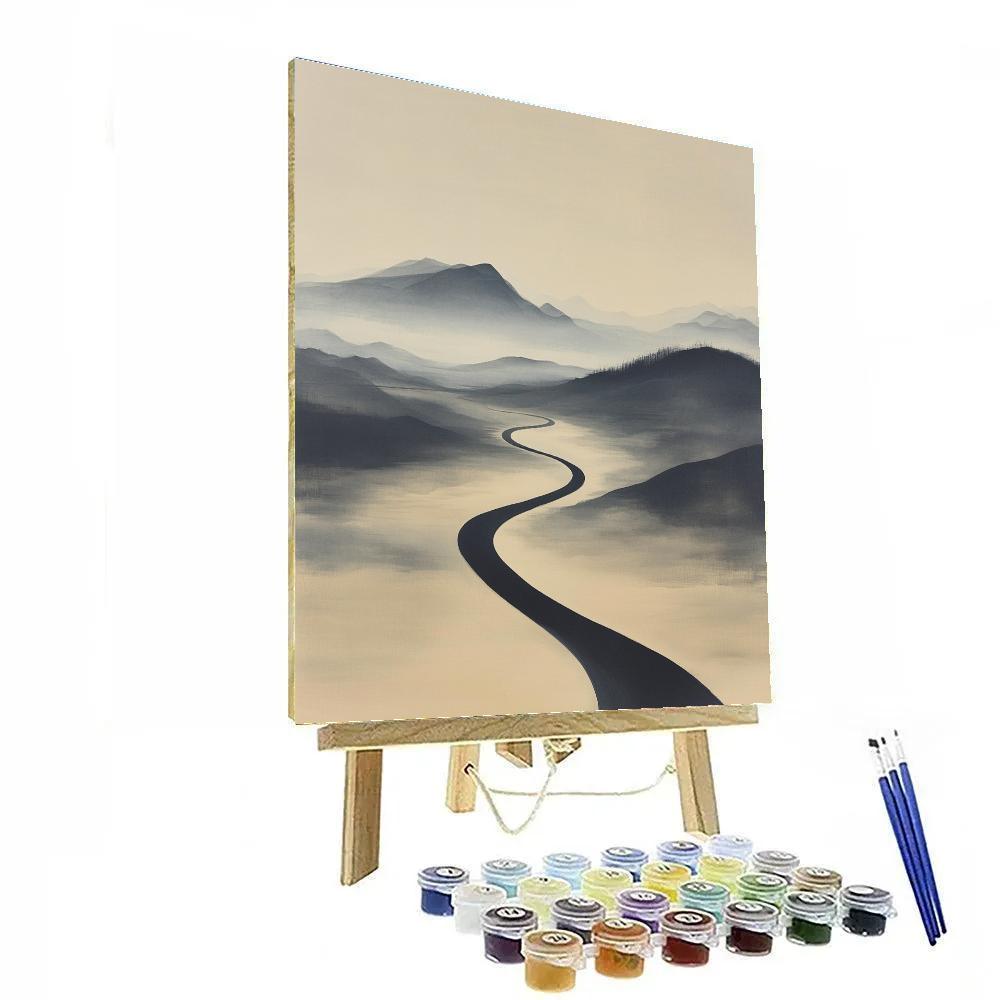 Zhao Mengfu Inspired River Of Quiet Ink Time Paint by numbers kits