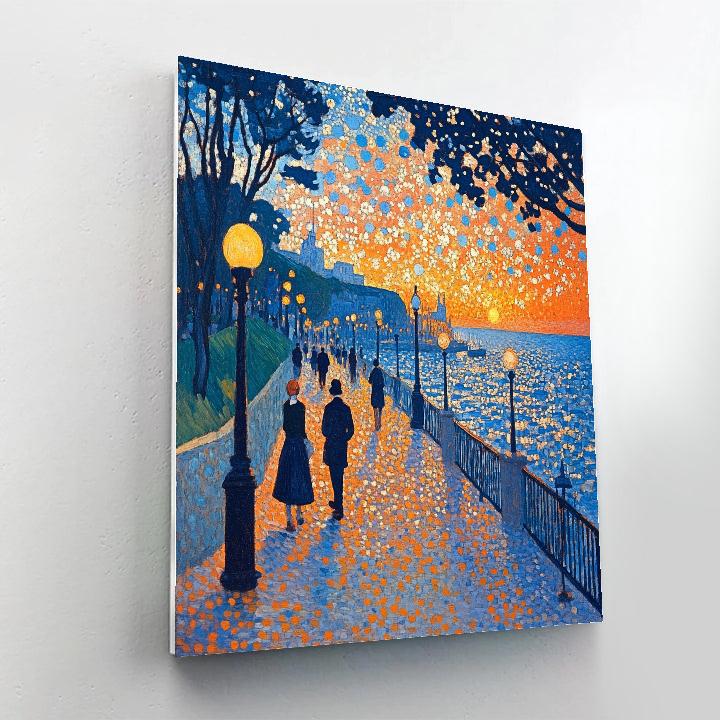 Seurat Inspired Sunset Promenade DIY paint by numbers