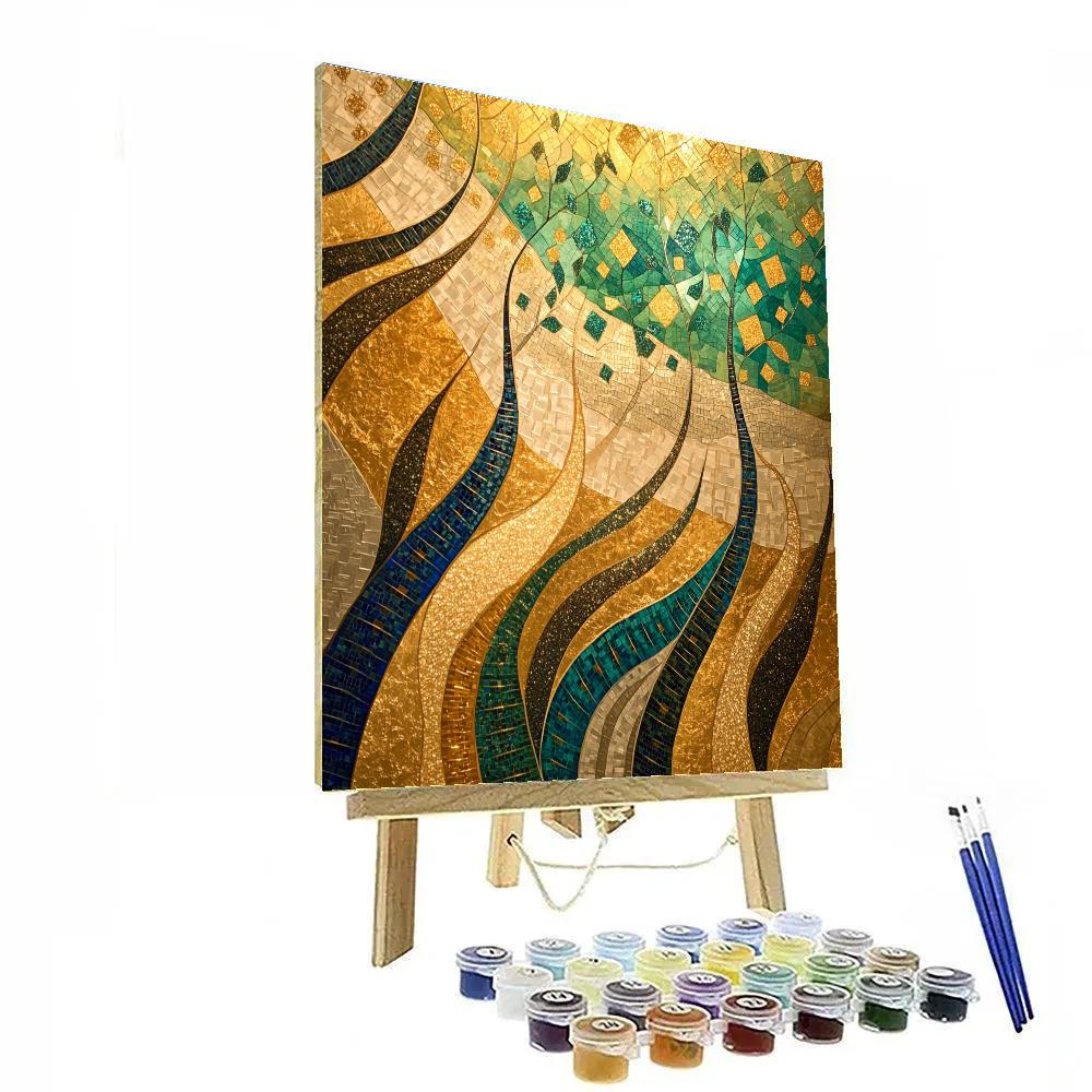 Gustav Klimt Inspired Gilded Aurora Canopy paint by number