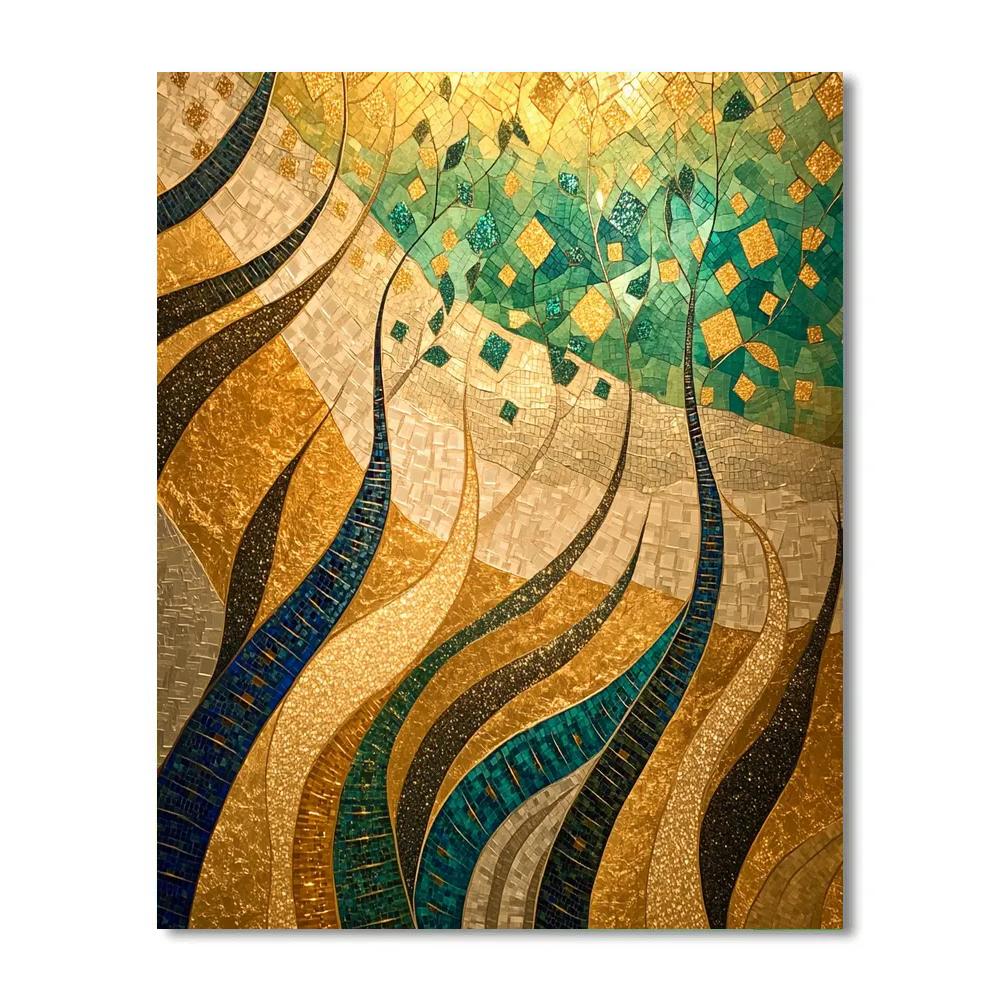 Gustav Klimt Inspired Gilded Aurora Canopy paint by number