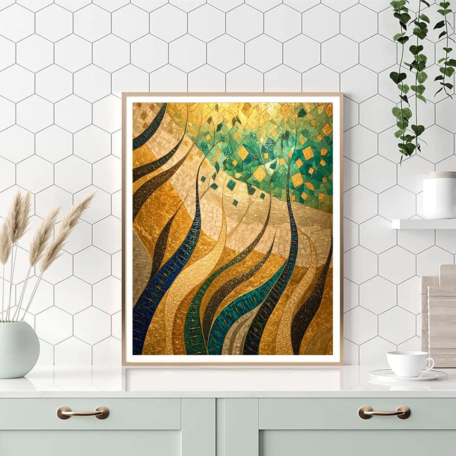 Gustav Klimt Inspired Gilded Aurora Canopy paint by number