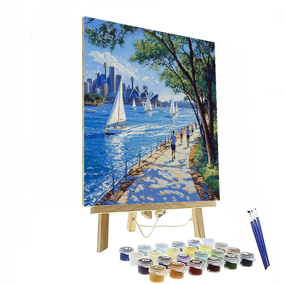 Sydney Harbour Foreshore Walk Australia paint by color