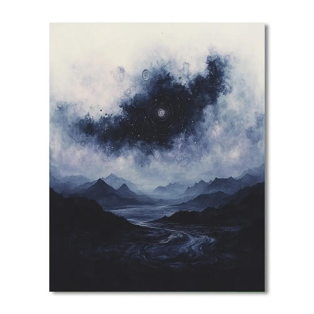 Zhao Mengfu Inspired Celestial Ink Nebula Tranquility Painting by numbers kit