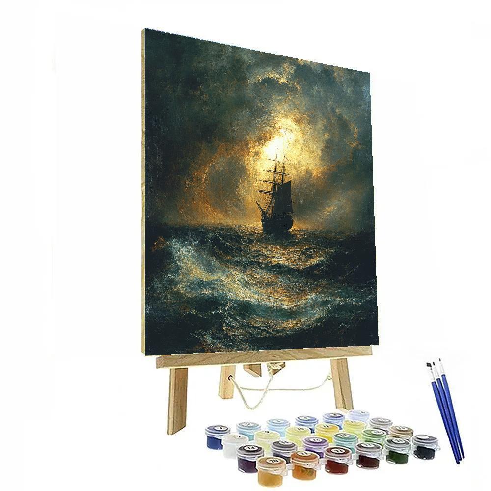 William Turner Inspired Tempest At Sea paint by color
