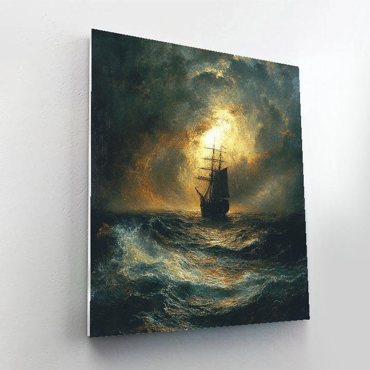 William Turner Inspired Tempest At Sea paint by color