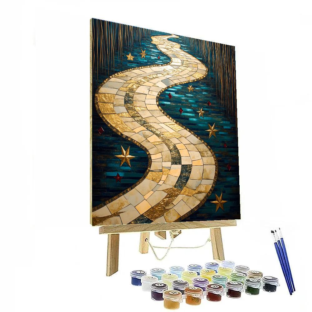 Gustav Klimt Inspired Mosaic River Of Stars Numbered painting kits