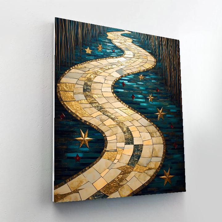 Gustav Klimt Inspired Mosaic River Of Stars Numbered painting kits
