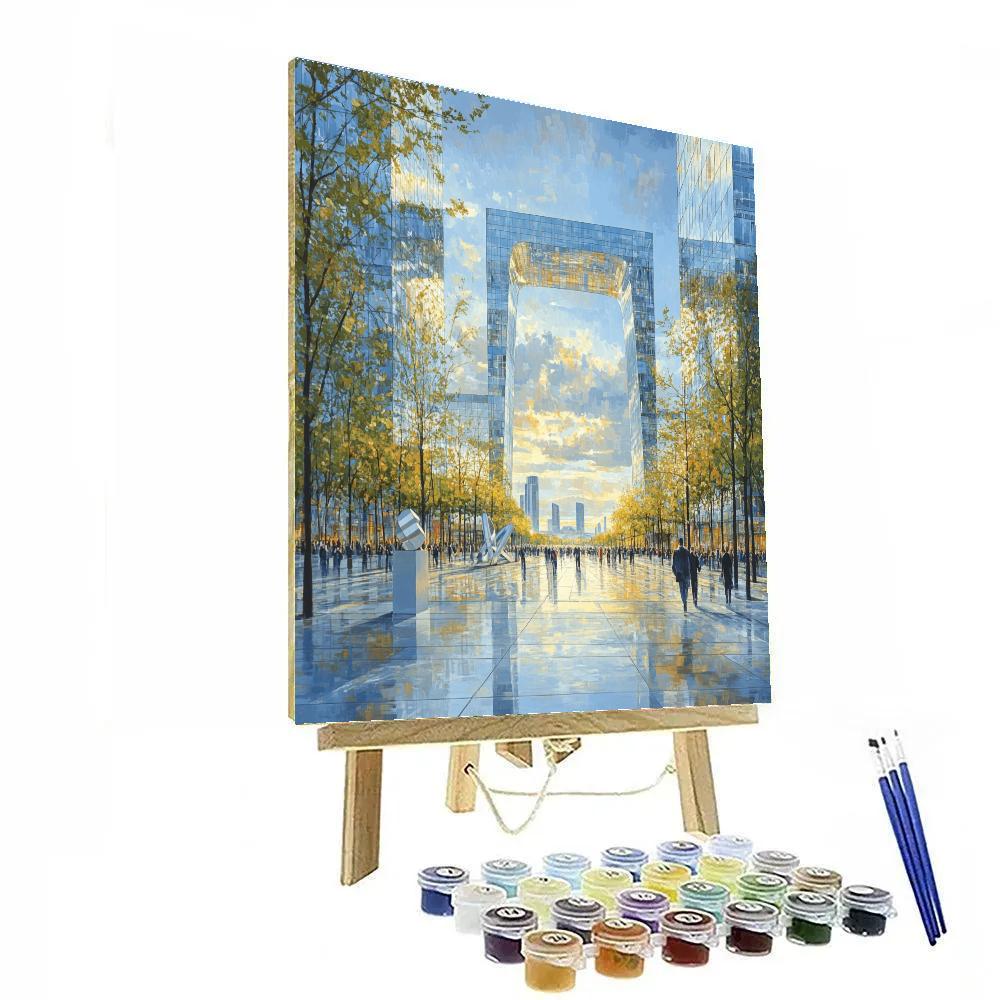 La Defense Arch Modern District Paris France Numbered painting kits