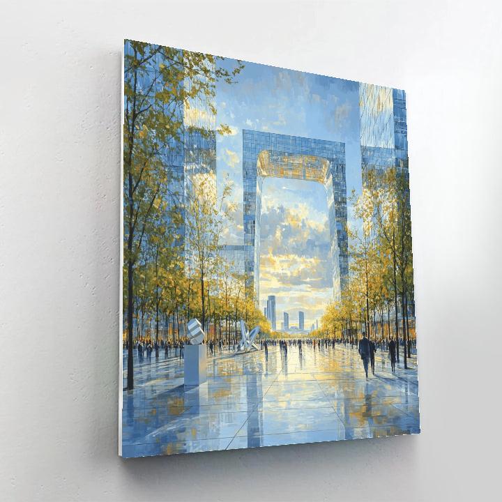 La Defense Arch Modern District Paris France Numbered painting kits