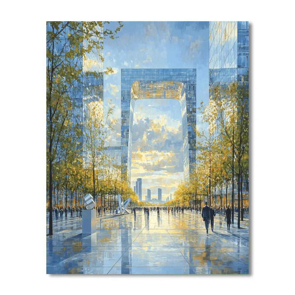 La Defense Arch Modern District Paris France Numbered painting kits
