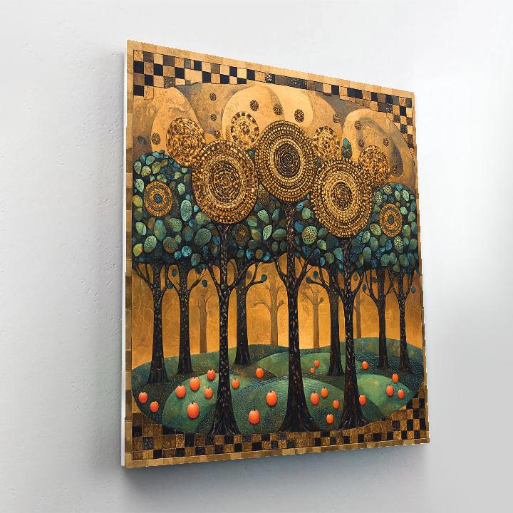 Gustav Klimt Inspired Golden Orchard Labyrinth Paint by numbers art